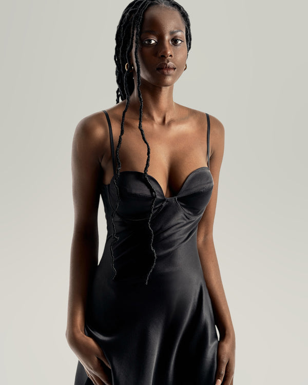 CHIARA SILK-SATIN MINI DRESS